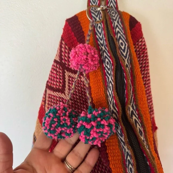 Colorful Woven boho Backpack purse - Picture 6 of 11